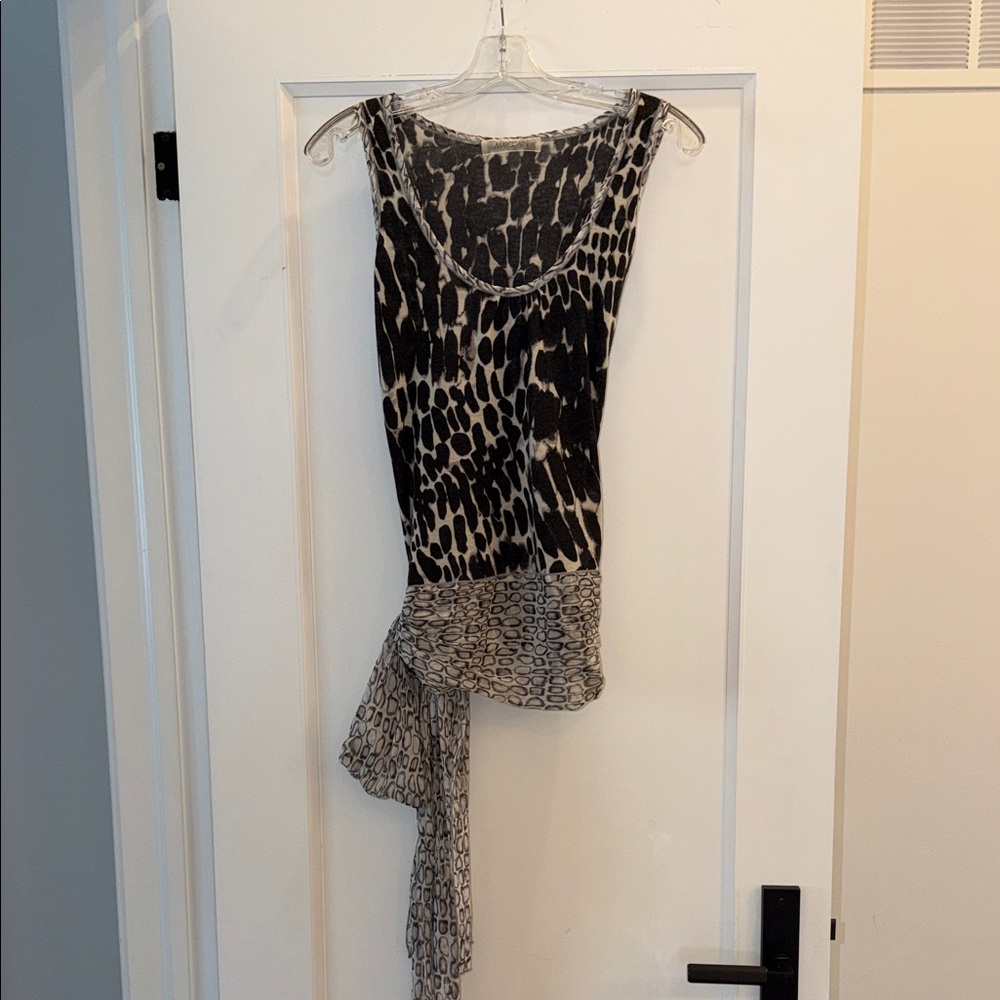 Marc Cain Gray and Cream Patterned Top